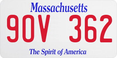 MA license plate 9OV362