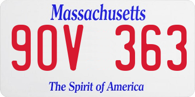 MA license plate 9OV363
