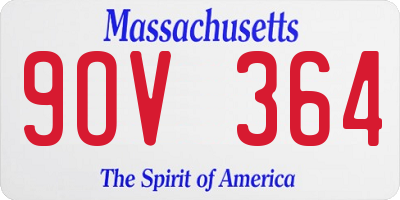 MA license plate 9OV364