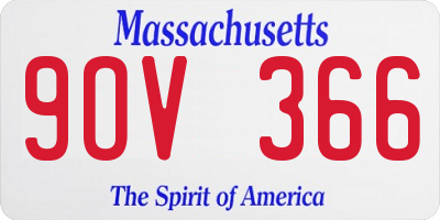 MA license plate 9OV366