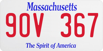 MA license plate 9OV367