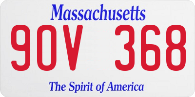MA license plate 9OV368