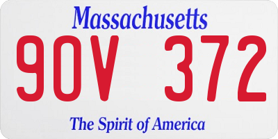 MA license plate 9OV372