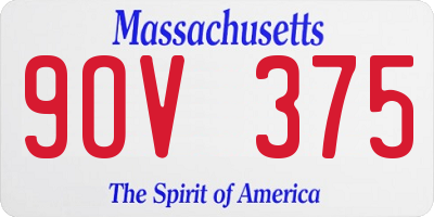 MA license plate 9OV375