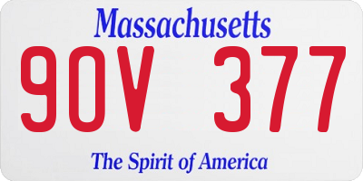 MA license plate 9OV377