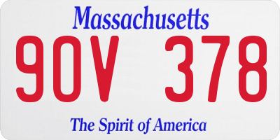 MA license plate 9OV378