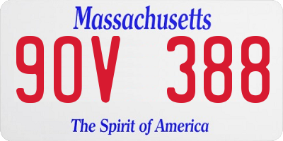 MA license plate 9OV388