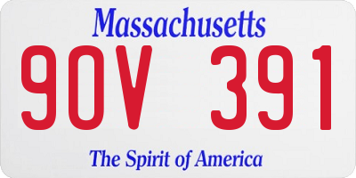 MA license plate 9OV391