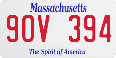 MA license plate 9OV394