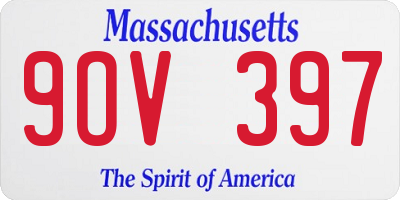 MA license plate 9OV397