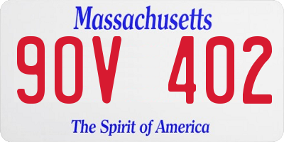 MA license plate 9OV402