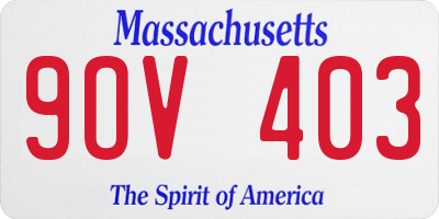 MA license plate 9OV403