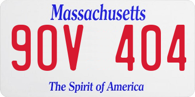 MA license plate 9OV404