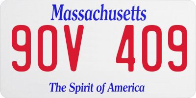 MA license plate 9OV409