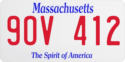 MA license plate 9OV412