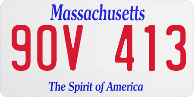 MA license plate 9OV413