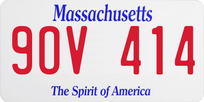MA license plate 9OV414