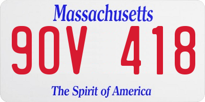 MA license plate 9OV418