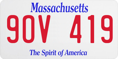MA license plate 9OV419