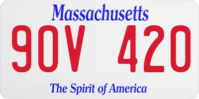 MA license plate 9OV420