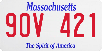 MA license plate 9OV421