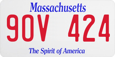 MA license plate 9OV424