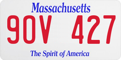 MA license plate 9OV427
