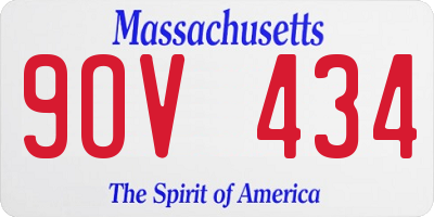 MA license plate 9OV434