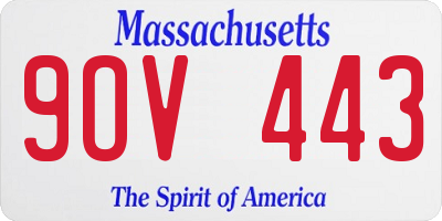 MA license plate 9OV443