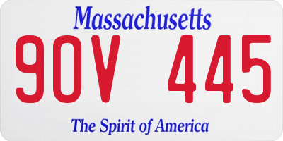 MA license plate 9OV445
