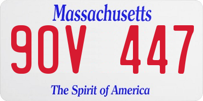 MA license plate 9OV447
