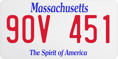 MA license plate 9OV451