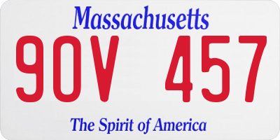 MA license plate 9OV457