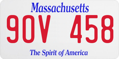 MA license plate 9OV458
