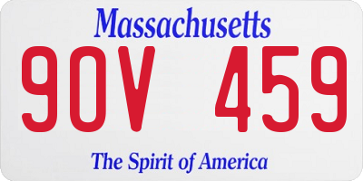 MA license plate 9OV459