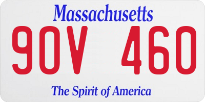 MA license plate 9OV460