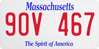 MA license plate 9OV467