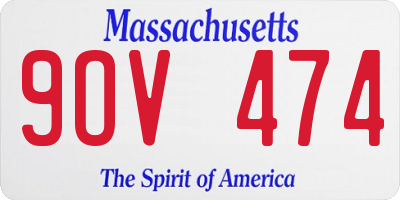 MA license plate 9OV474