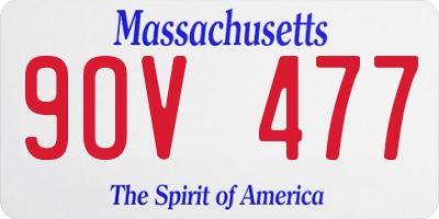 MA license plate 9OV477