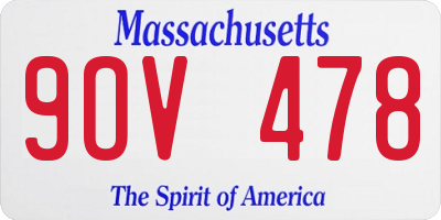 MA license plate 9OV478