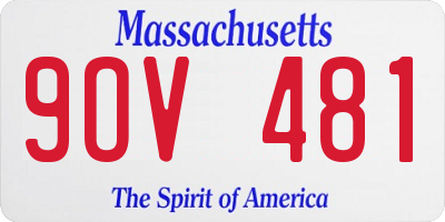 MA license plate 9OV481