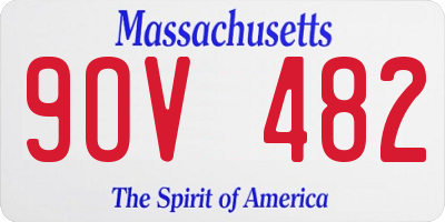 MA license plate 9OV482