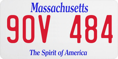 MA license plate 9OV484