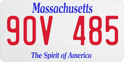 MA license plate 9OV485