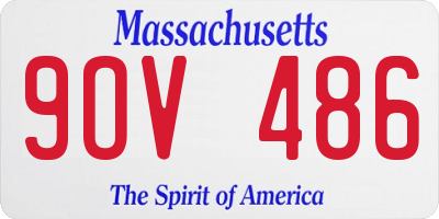 MA license plate 9OV486