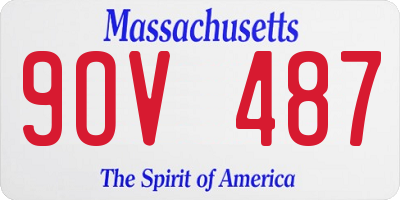 MA license plate 9OV487