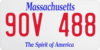 MA license plate 9OV488