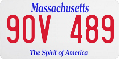 MA license plate 9OV489