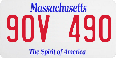 MA license plate 9OV490
