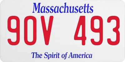 MA license plate 9OV493